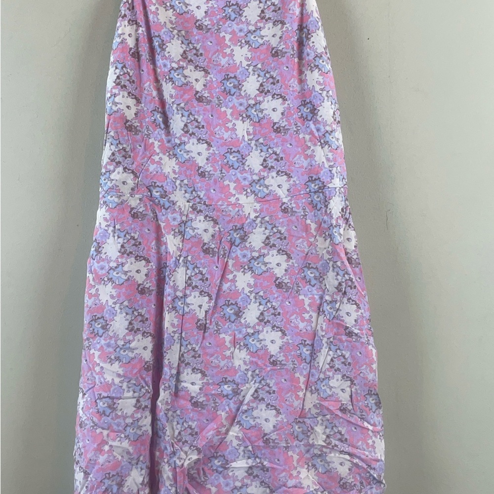NWT ABOUND Floral Pink and Purple Lined Smocked Back Slip Dress Size Medium - Picture 13 of 15